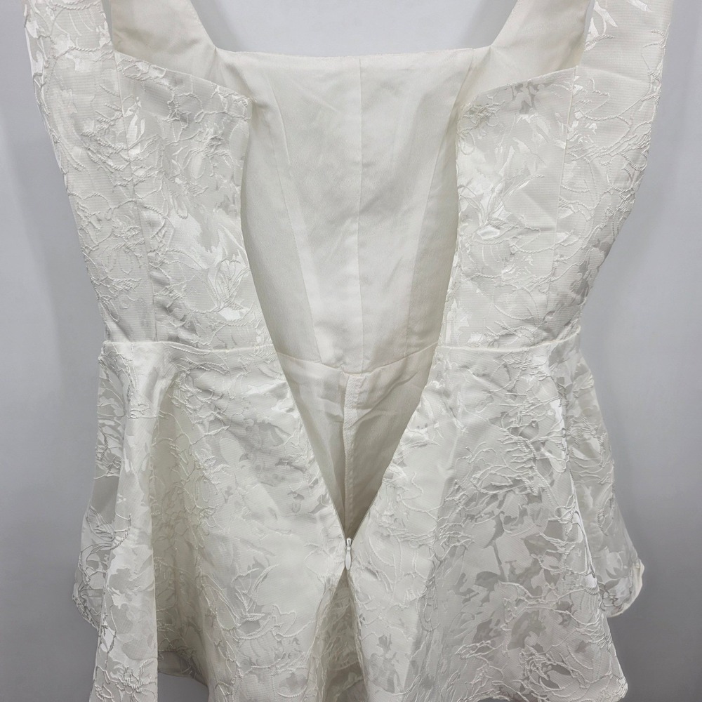 Lulus Radiant Flair Ivory Floral Jacquard Bustier Skort Romper Size Small - Picture 8 of 9